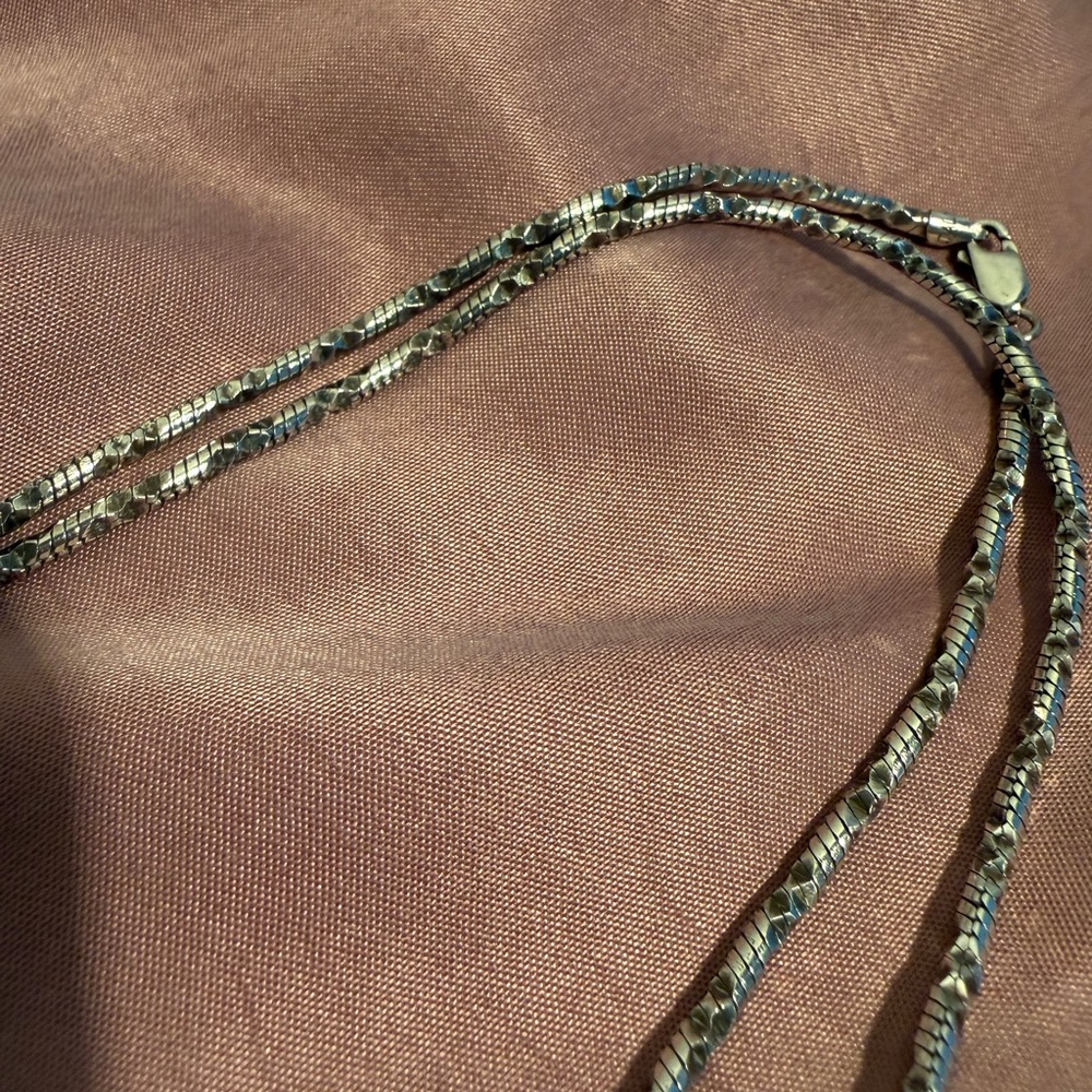 Delicate Silver Rope Chain Necklace - Picture 6 of 11